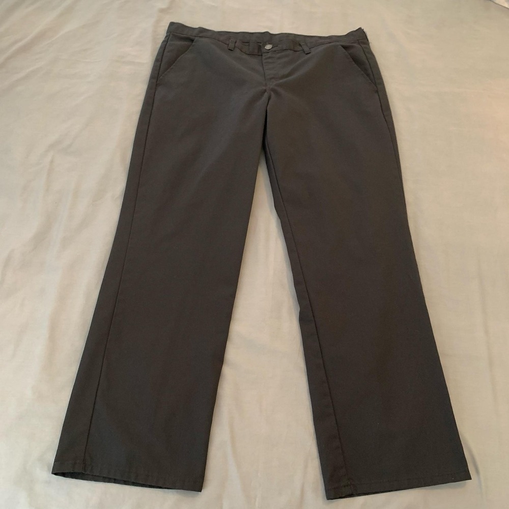 Dickies Pants Mens 36x30 Black Chino Flat Front Straight Leg Workwear Uniform